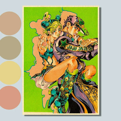 Stone Ocean Poster Decor For Home Posters JoJo s Bizarre Adventure Anime Room Wall Pictur Kraft Paper Retro And Prints Art Bar