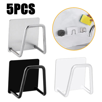 Soporte para esponjas de cocina, esponjas de fregadero de acero inoxidable, escurridor, soporte de almacenamiento autoadhesivo, ganchos de pared, organizador de cocina