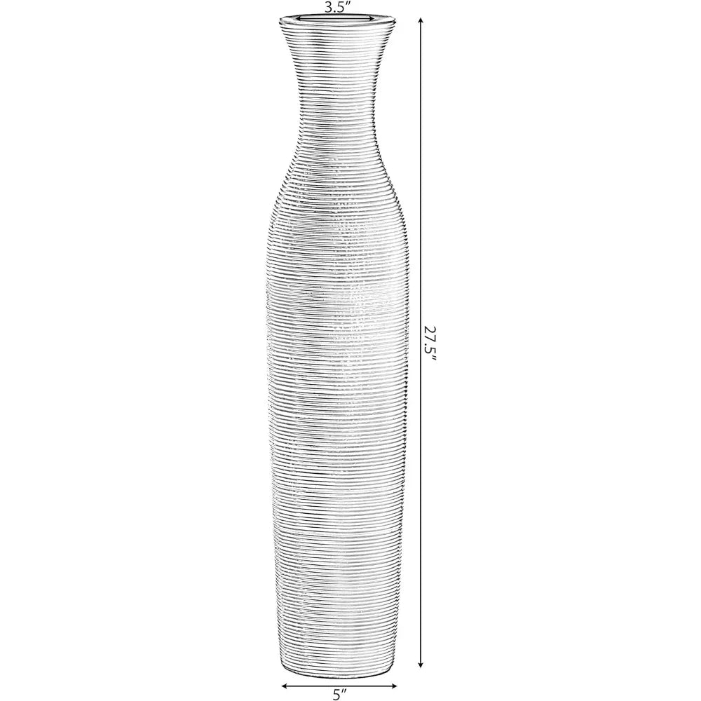 Grand vase de sol décoratif moderne en forme de trompette déchirée, décoration pour la maison, marron, 27,5 pouces (QI004179.L), sans fret