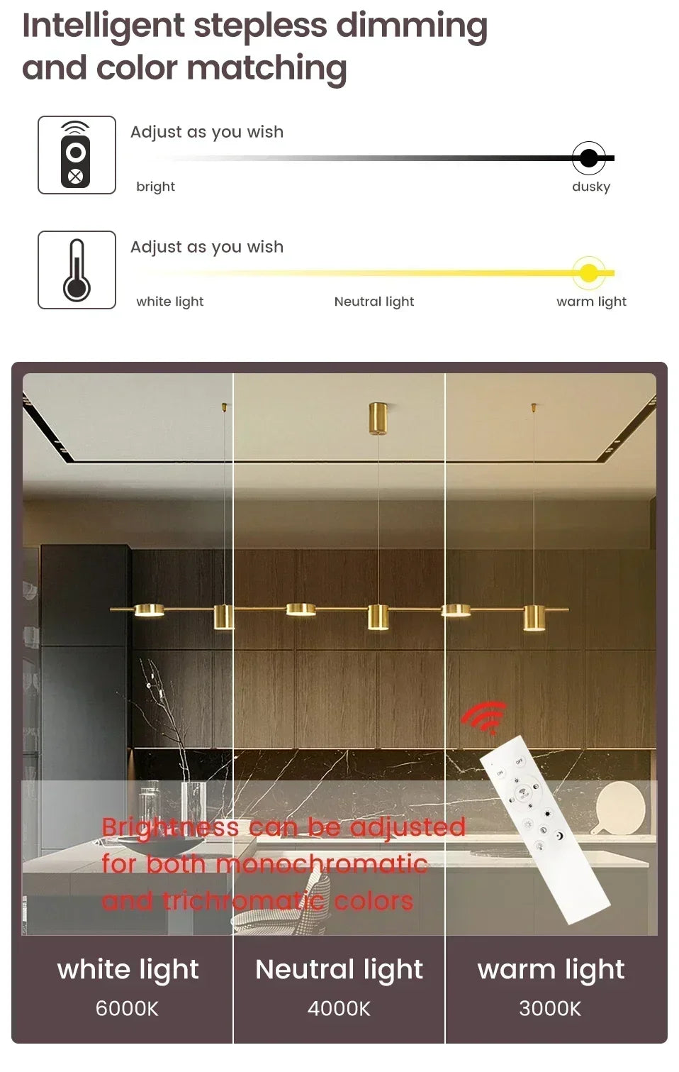 Luces colgantes Led modernas para candelabro de habitación, lámparas colgantes de cocina para techo sobre la mesa de comedor, iluminación colgante