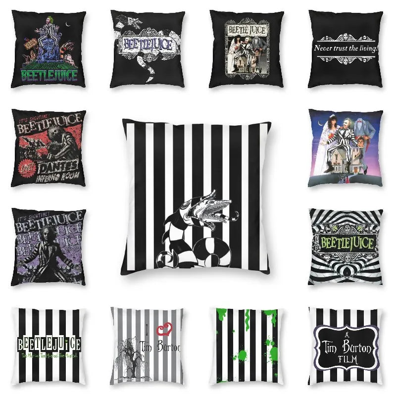 Horror Beetlejuice Sandworm Pillow Covers Decor Home Nordic Film Halloween Cushion Sofa Gothic Chair Cushion Square Pillowcase