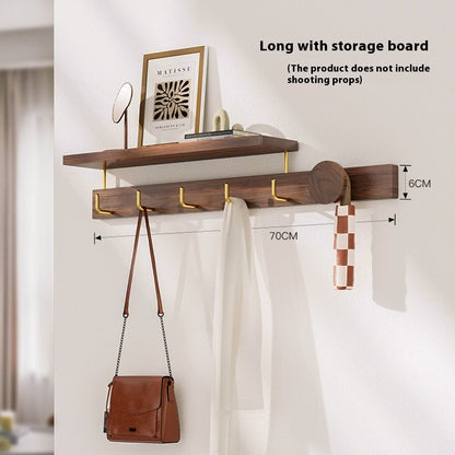 Wall-mounted Row Hook Punch-free Solid Wood Coat Hook