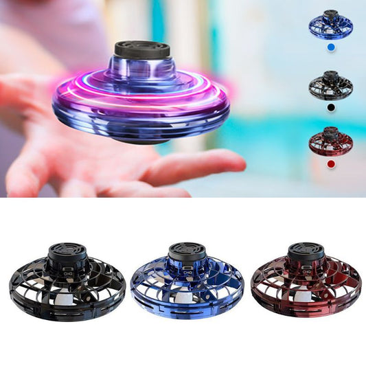 Mini jouet de décompression interactif gyroscopique du bout des doigts, Drone LED de Type ovni, hélicoptère volant, jouet Spinner pour enfants