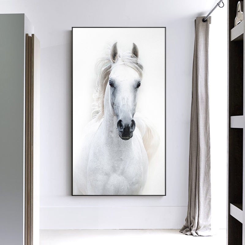 Affiches et impressions d'animaux sur toile de cheval blanc