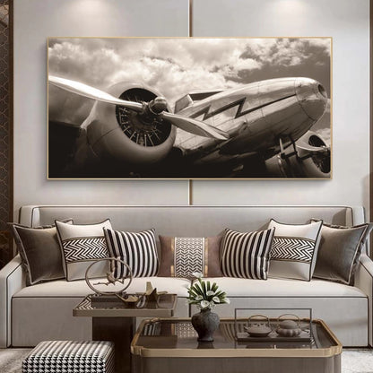 Vintage Airplane Print Poster Canvas Painting