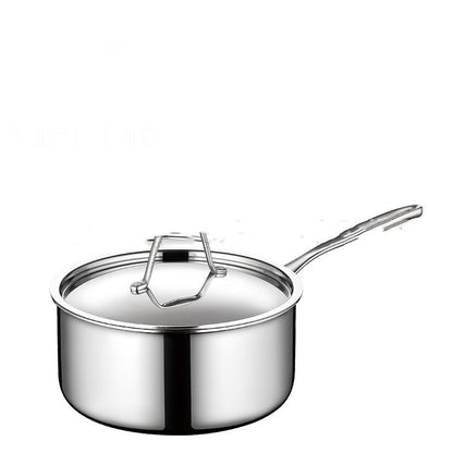 304 Stainless Steel Single Handle Thick Bottom Sauce Pot Three-layer Pot Milk Pot