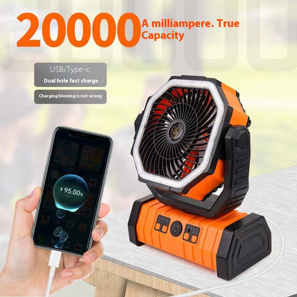 Batterie externe domestique extérieure, ventilateur de Camping à lumière LED