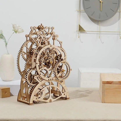 Robotime Rokr reloj de péndulo 170 Uds. Rompecabezas de madera 3D, juguetes de bloques de construcción, regalos de ensamblaje para niños y adultos, triangulación de envíos