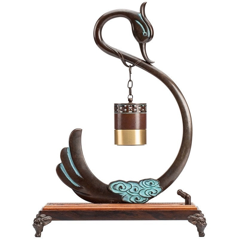 Brûleur d'encens antique en forme de cygne, nouveau style chinois