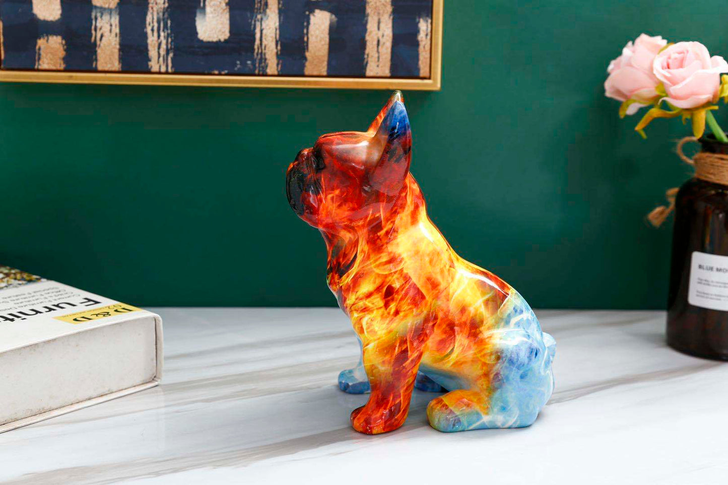 Simulation Bulldog Art Resin Decoration Cartoon Cute