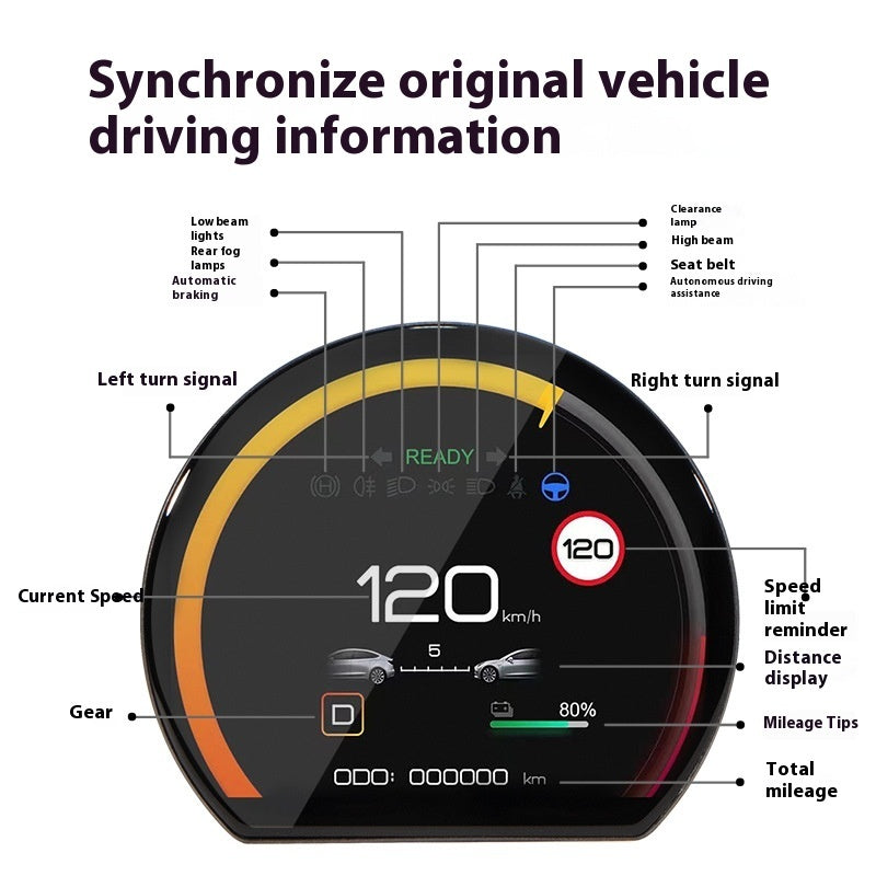 Special Instrument Installation Dashboard LCD Screen Modification Digital Head-up Display