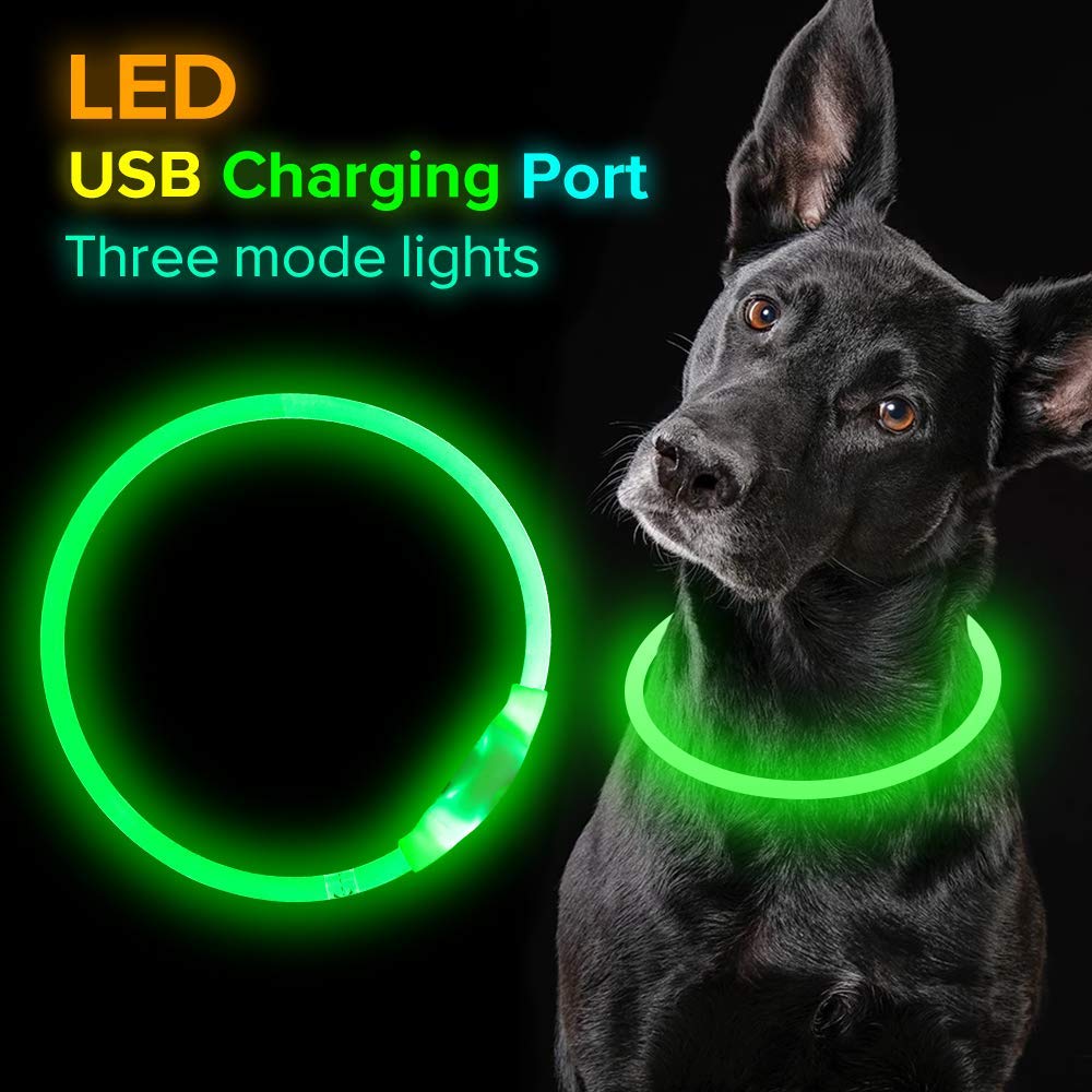 Collar intermitente para mascotas, Collar brillante recargable por USB, Collar de seguridad iluminado, collares para caminar de noche, Collar eléctrico para perros de neón