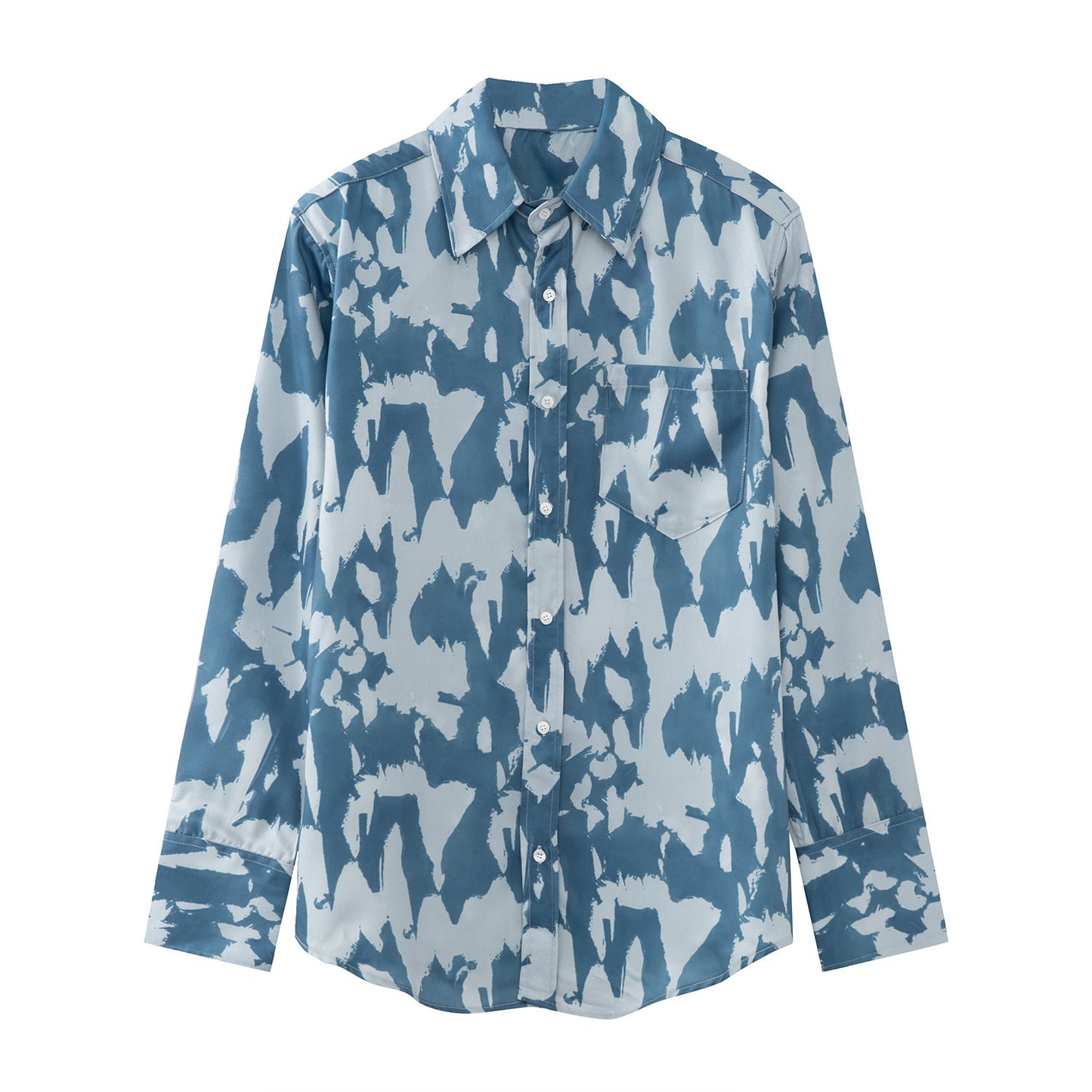 Korean Style Loose Shoulder Pads Design Printed Long Sleeves