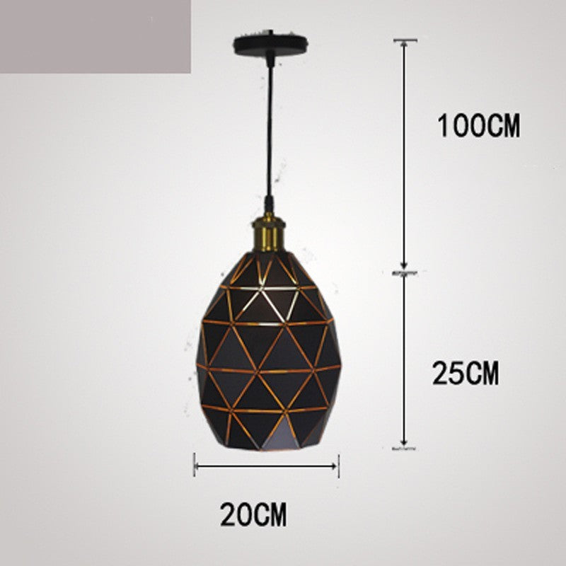 Simple Modern Bar Dining Room Single Iron Pendant Lamp Retro Hollowed Out Aisle Pendant Lamp