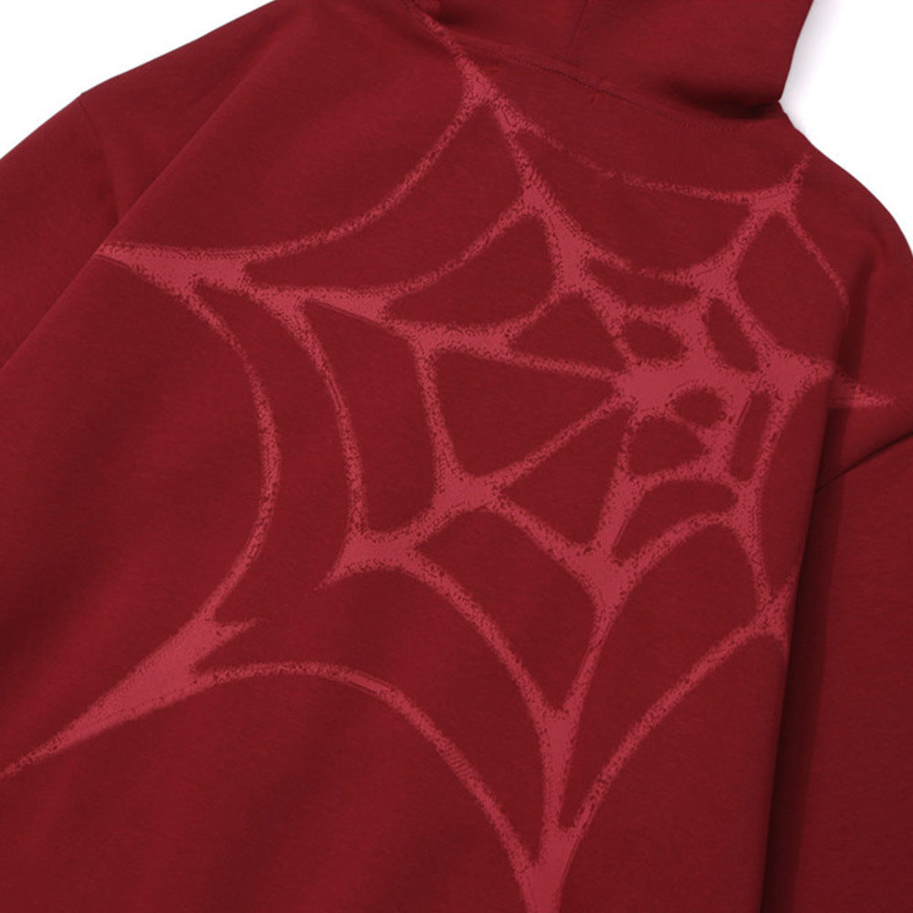 Spider Web Printed Sweater Men's Autumn And Winter Clothing