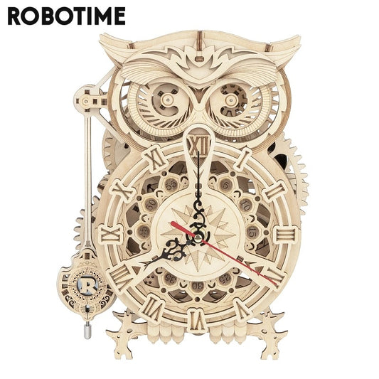 Robotime Rokr jouets créatifs bricolage 3D hibou horloge en bois blocs de construction Kits pour enfants cadeaux de noël décoration de la maison LK503