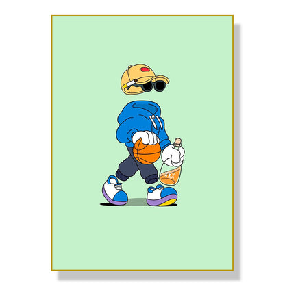 Sports Cartoon Characters Art Poster Home Living Room Canvas Painting