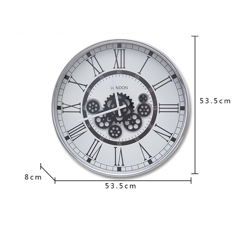 American Iron Gear Clock European Art Retro Decorative Hanging For Living Room