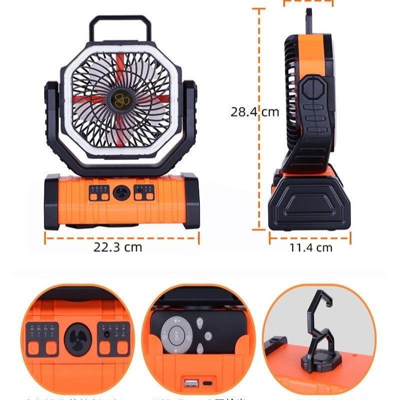 Batterie externe domestique extérieure, ventilateur de Camping à lumière LED