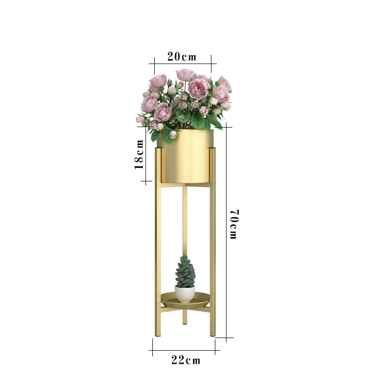 Nordic Style Iron Art Gold Flower Shelf