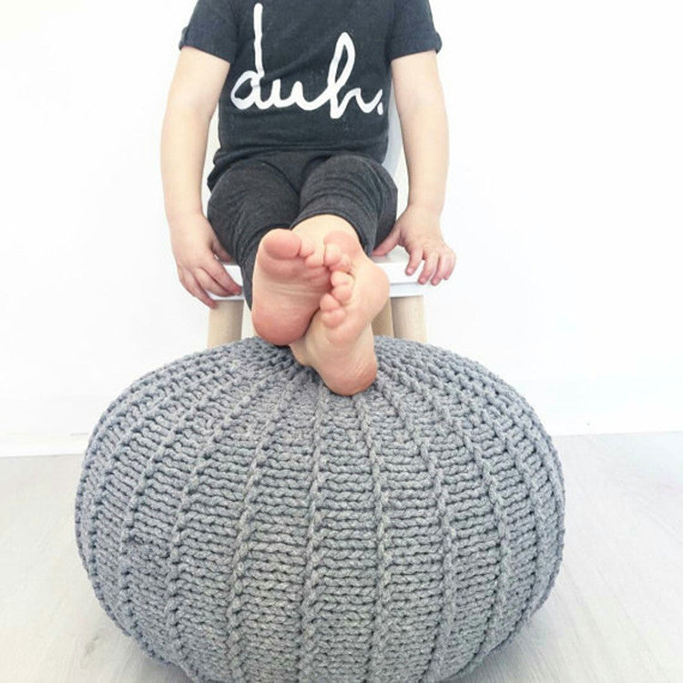 Pouf de canapé paresseux tricoté à la main, décoration d'intérieur