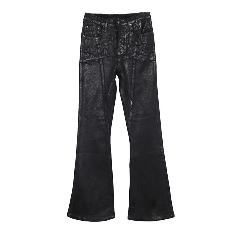 Cepillo de revestimiento de superficie de cera Cera Estrellas de ocho puntas Corte Micro-pull High Street Casual Jeans