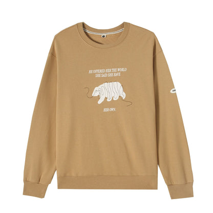 Sudadera con capucha de hombre de algodón con estampado de oso