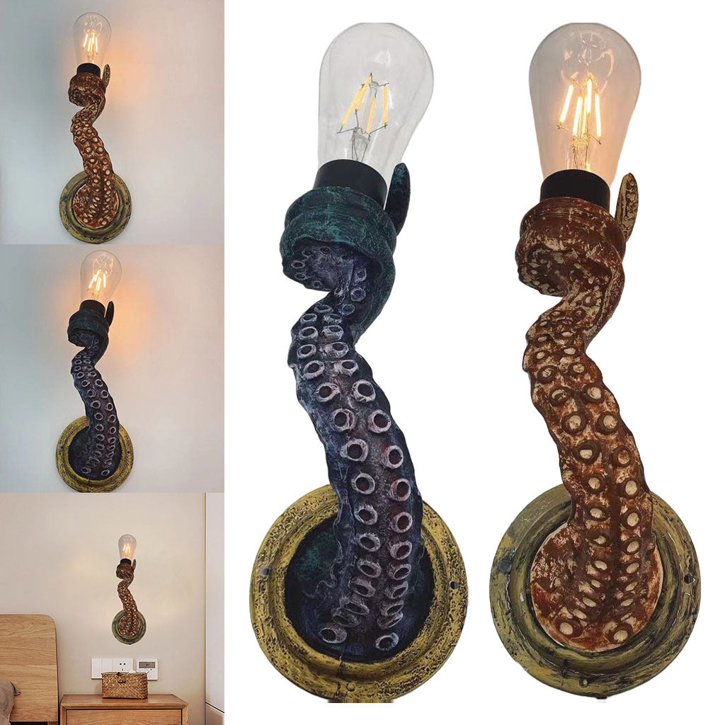 Applique murale tentacule à lumière électrique rétro poulpe, lampe pour la décoration de la maison