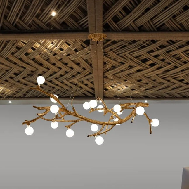 Lámpara de restaurante, luces decorativas de rama de árbol, lámparas de viento japonesas Zen Wabi-sabi