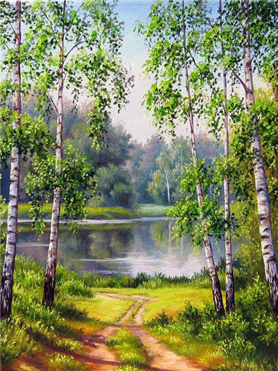 Diamond Painting Full Circle Diamond Landscape Diamond Autumn Landscape