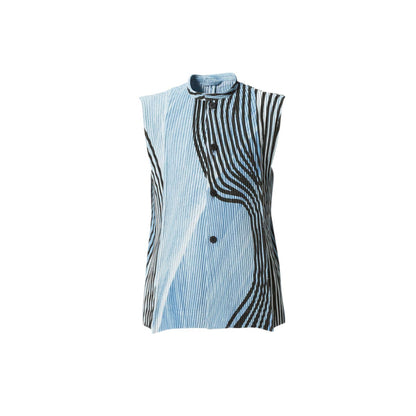 Men's Summer Printed Stand Collar Casual T-Shirt Vest