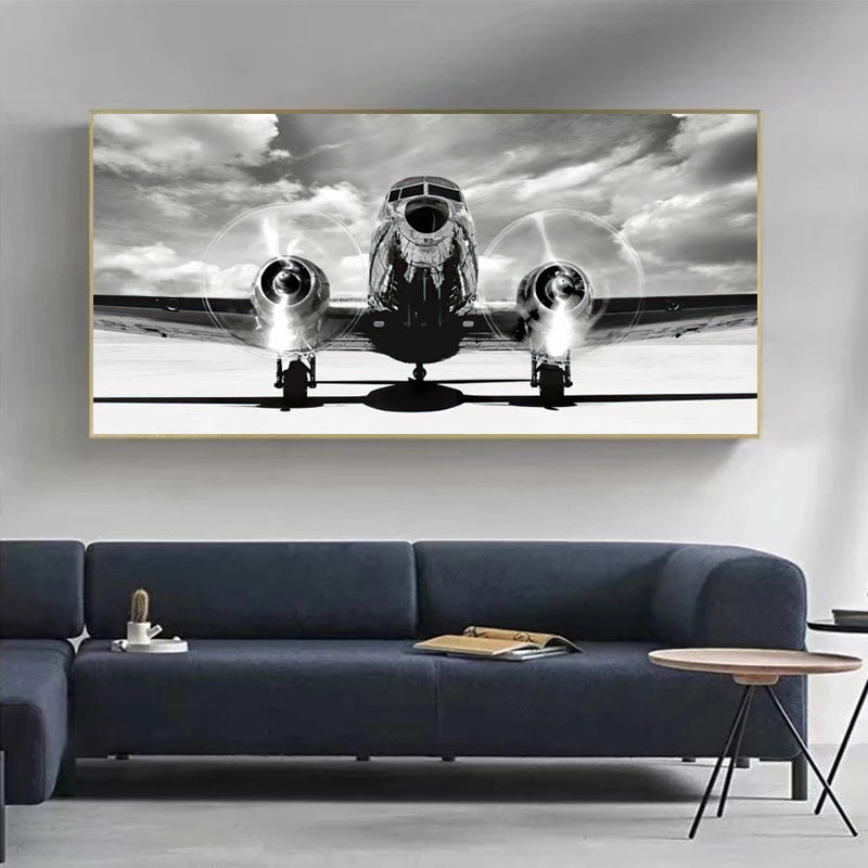 Affiche imprimée d'avion Vintage, peinture sur toile