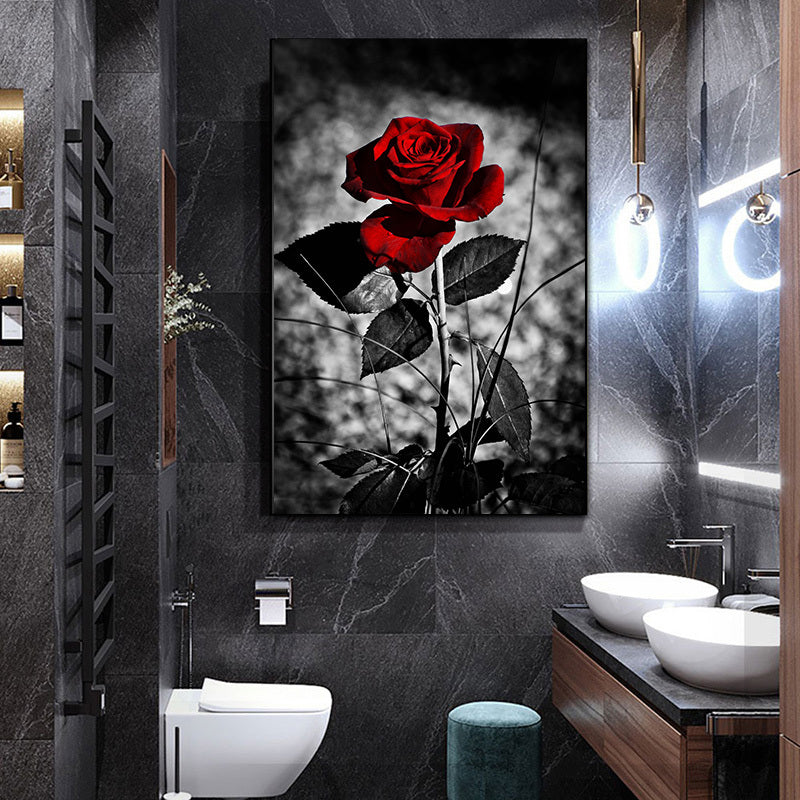 Cuadro moderno con diseño de rosas y flores, póster, cuadro de arte de pared, pintura en lienzo