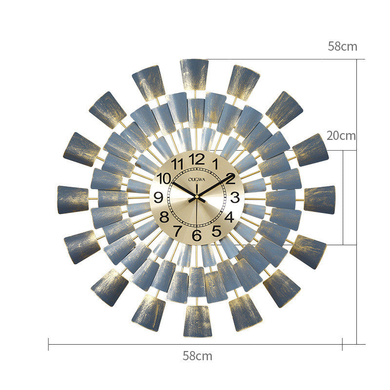 Shang Art Clock Métal Atmosphère Montre Murale Créativité