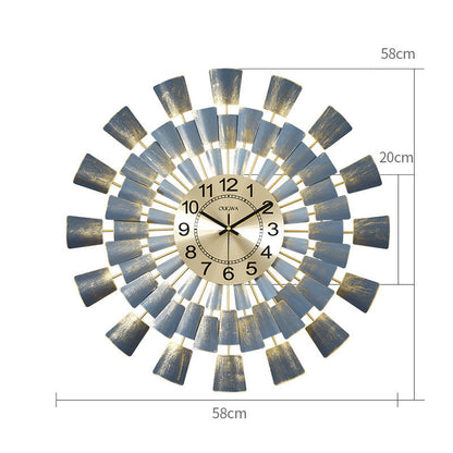 Shang Art Clock Reloj de pared con atmósfera de metal Creatividad