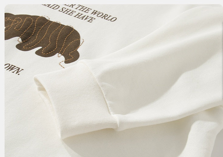 Sudadera con capucha de hombre de algodón con estampado de oso