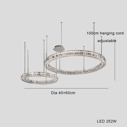 Lustre en cristal de Style de luxe léger moderne Simple Led