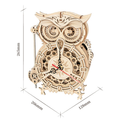 Robotime Rokr jouets créatifs bricolage 3D hibou horloge en bois blocs de construction Kits pour enfants cadeaux de noël décoration de la maison LK503