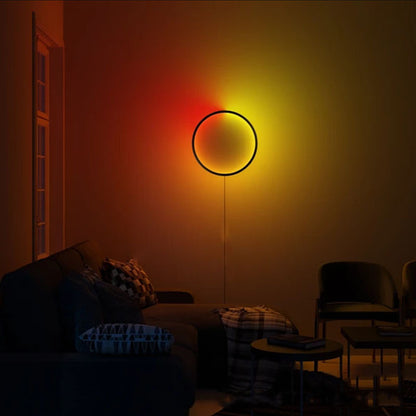 Nordic Minimalist RGB Modern LED Circular Wall Lamp