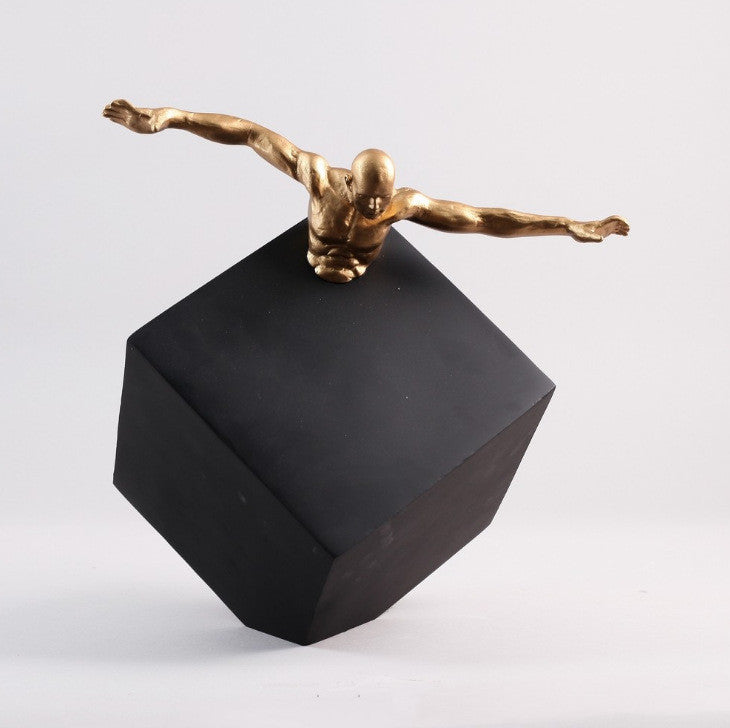 Simple Modern Abstract Athlete Sculpture Ornament