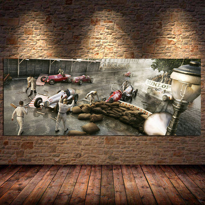 Racing Repair Canvas Painting Poster Home Living Room Decor