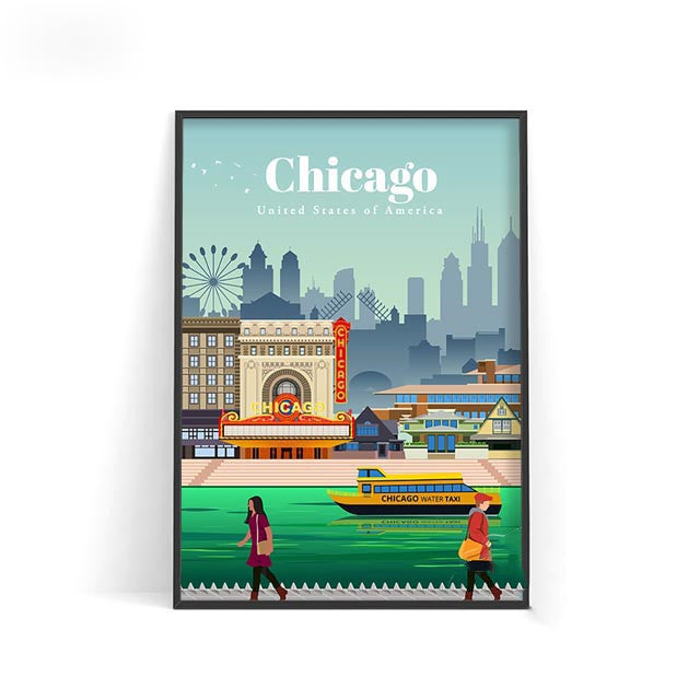 World City Travel Poster Wall Decoration