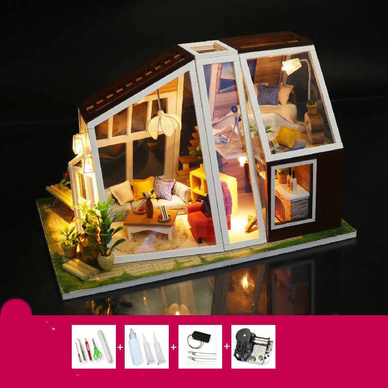 Diy Cottage Villa Loft casa hecha a mano modelo creativo montaje juguete regalo de cumpleaños femenino