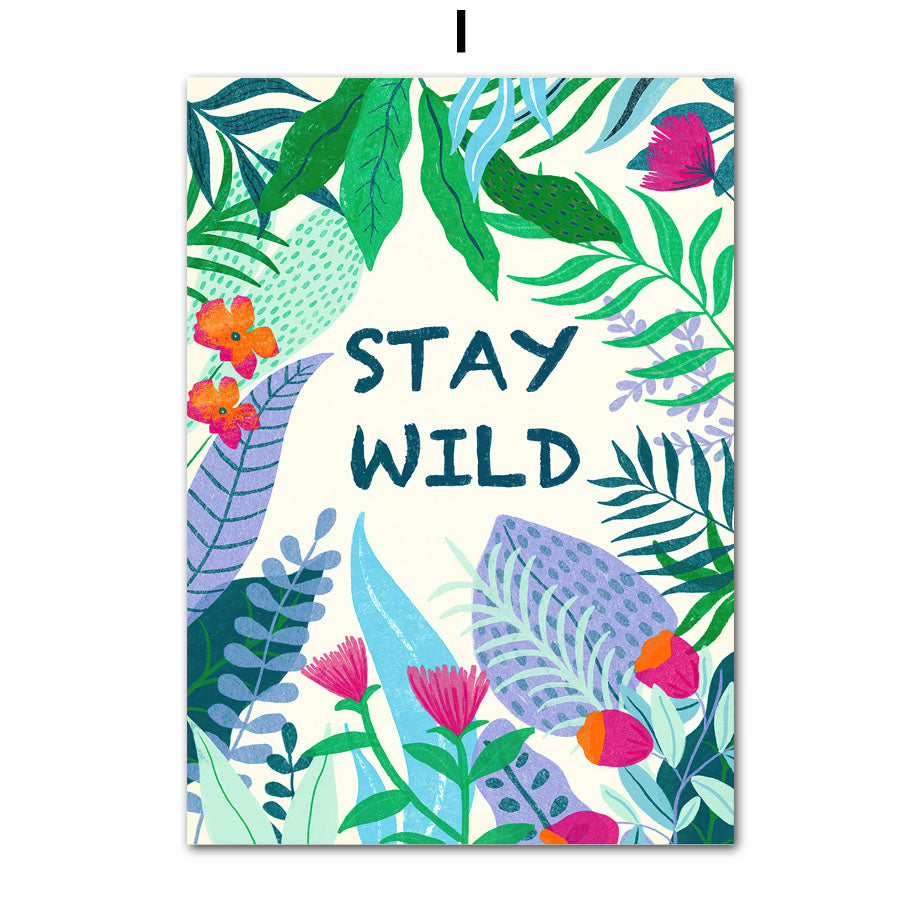 Tropical Jungle Koala Tiger Leopard Flower Tent Wall Art Canvas