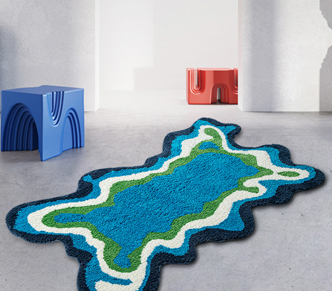 Abstract Shaped Tufted Fashion Pile Floor Covering Living Room Bedroom Cloakroom Household Mat