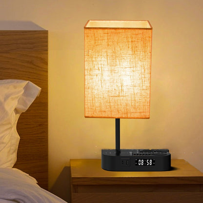 Multifunctional Bluetooth Playing Alarm Clock Fabric Table Lamp