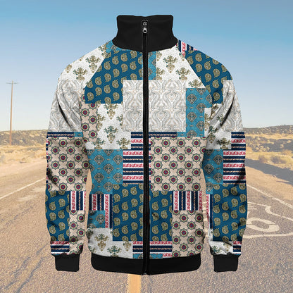 Paisley Printed Men's Raglan Sleeve Jacket