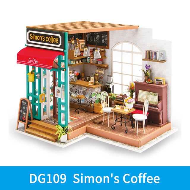 Robotime DIY Wooden Miniature Dollhouse 1 24 Handmade Doll House Model Building Kits Toys For Children Adult Drop Shipping