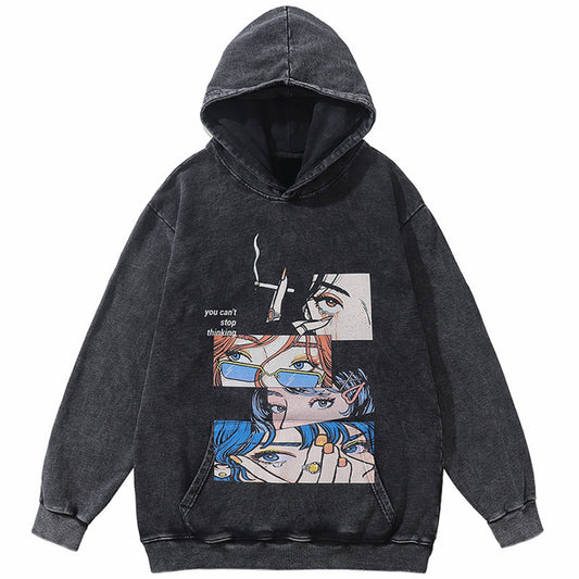 Original Street Cute Secondary Printed Hooded Sweatshirt