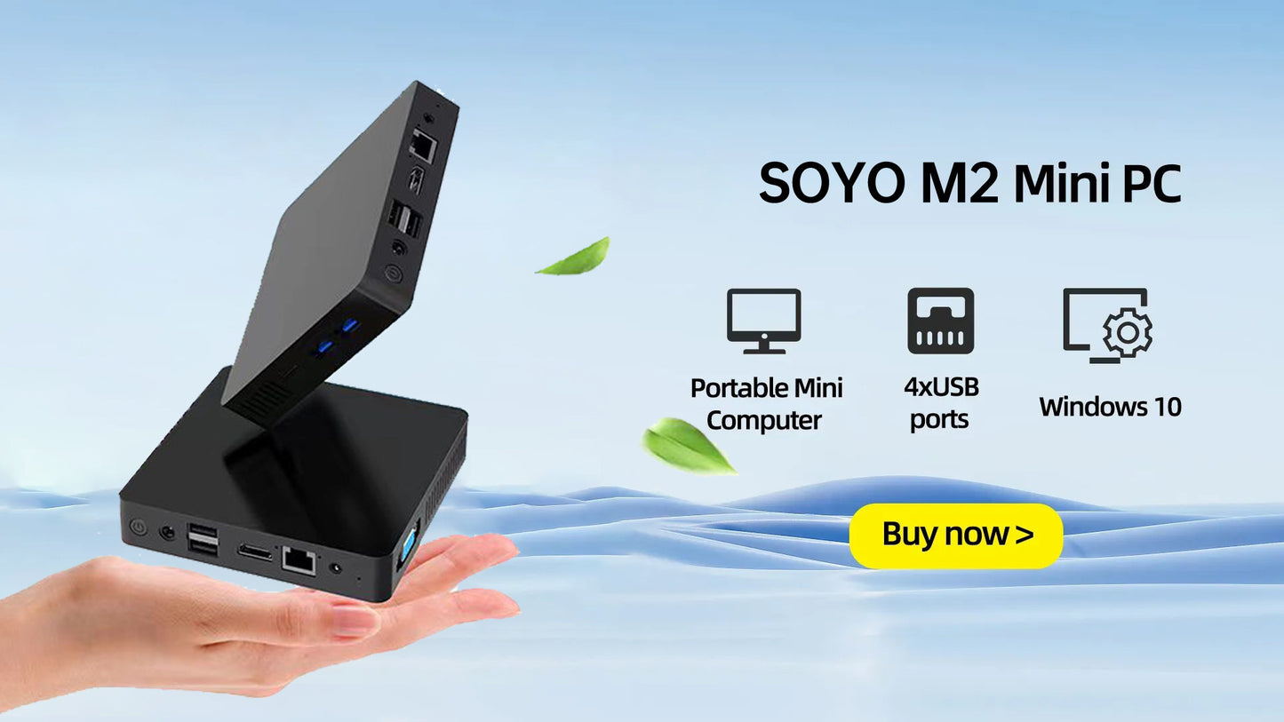 SOYOM2 MiniPC 6GB 64G WiFi de doble banda Windows 10 500MHz